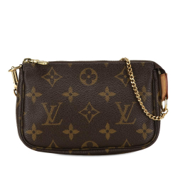 Louis Vuitton AB Louis Vuitton Brown Monogram Canvas Canvas Monogram Mini Pochette Accessoires France