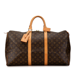 Louis Vuitton B Louis Vuitton Brown Monogram Canvas Canvas Monogram Keepall 50 France