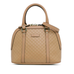 Gucci B Gucci Brown Light Brown Calf Leather Mini Microguccissima Dome Bag Italy