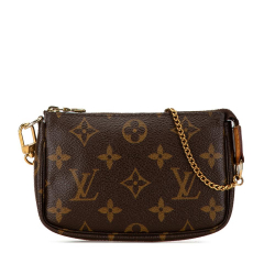 Louis Vuitton B Louis Vuitton Brown Monogram Canvas Canvas Monogram Mini Pochette Accessoires France