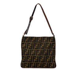 Fendi B Fendi Brown Canvas Fabric Zucca Shoulder Bag Italy