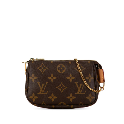 Louis Vuitton AB Louis Vuitton Brown Monogram Canvas Canvas Monogram Mini Pochette Accessoires France