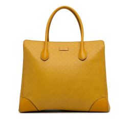 Gucci B Gucci Yellow Calf Leather Diamante Bright Tote Italy