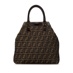 Fendi B Fendi Brown Canvas Fabric Zucca Satchel Italy