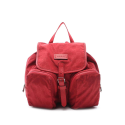 Gucci B Gucci Red Nylon Fabric GG Backpack Italy