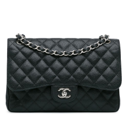 Chanel AB Chanel Black Caviar Leather Leather Jumbo Classic Caviar Double Flap Italy