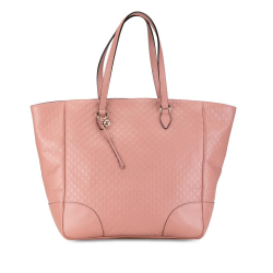 Gucci B Gucci Pink Light Pink Calf Leather Microguccissima Bree Tote Italy