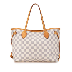 Louis Vuitton B Louis Vuitton White Damier Canvas Canvas Damier Azur Neverfull PM France