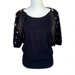 Sportmax 3/4 sleeves & rhinestones sweater