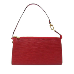 Louis Vuitton AB Louis Vuitton Red Epi Leather Leather Epi Pochette Accessoires France