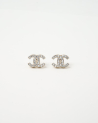 Chanel CC Icon Rhinestone Earrings