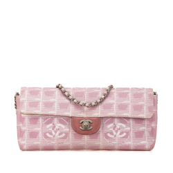 Chanel B Chanel Pink Nylon Fabric New Travel Line East West Flap France