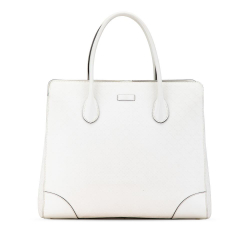 Gucci B Gucci White Calf Leather Diamante Bright Tote Italy