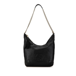 Gucci B Gucci Black Calf Leather Soho Chain Hobo Bag Italy