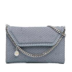 Stella McCartney AB Stella McCartney Blue Light Blue N/a Fabric Mini Woven Falabella Crossbody Italy