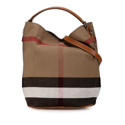 Burberry B Burberry Brown Beige Canvas Fabric House Check Ashby Satchel China