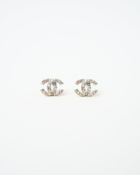 Chanel CC Rhinestones & Pastel Stones Earrings