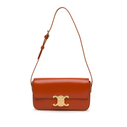 Celine AB Celine Orange Dark Orange Calf Leather Triomphe Claude Shoulder Bag Italy