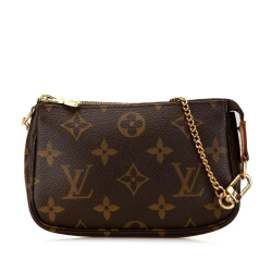 Louis Vuitton B Louis Vuitton Brown Monogram Canvas Canvas Monogram Mini Pochette Accessoires France