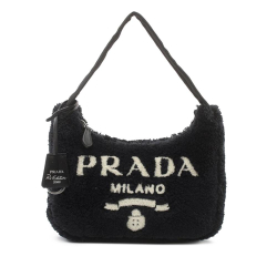 Prada AB Prada Black Cotton Fabric Mini Terry Re-Edition 2000 Italy