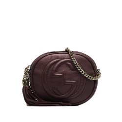 Gucci B Gucci Purple Calf Leather Mini Soho Chain Crossbody Italy