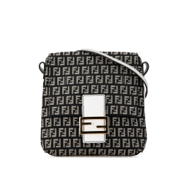 Fendi B Fendi Black Canvas Fabric Zucchino Crossbody Italy