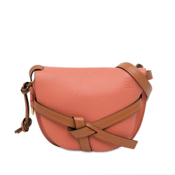 Loewe AB LOEWE Pink with Brown Calf Leather Small Gate Crossbody Spain