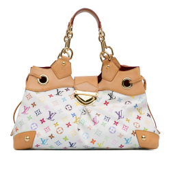 Louis Vuitton B Louis Vuitton White Monogram Multicolore Canvas Canvas Monogram Multicolore Ursula France