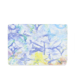 Louis Vuitton A Louis Vuitton Blue Light Blue Monogram Canvas Canvas Monogram Watercolor Card Holder France