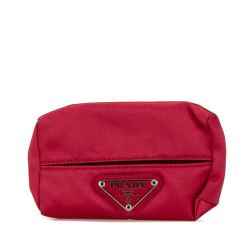 Prada AB Prada Red Nylon Fabric Tessuto Tissue Holder Italy