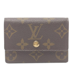 Louis Vuitton AB Louis Vuitton Brown Monogram Canvas Canvas Monogram Porte-Monnaie Plat Coin Purse France