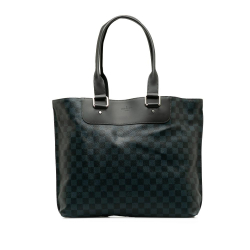 Louis Vuitton AB Louis Vuitton Blue with Black Damier Canvas Canvas Damier Cobalt Cabas Voyage Spain