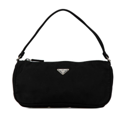 Prada B Prada Black Nylon Fabric Tessuto Pochette Italy