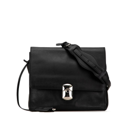 Balenciaga B Balenciaga Black Calf Leather Padlock All Day Crossbody Italy