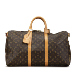 Louis Vuitton B Louis Vuitton Brown Monogram Canvas Canvas Monogram Keepall Bandouliere 50 France