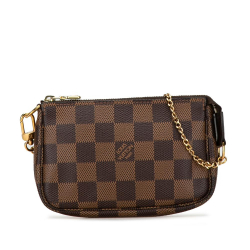 Louis Vuitton AB Louis Vuitton Brown Damier Canvas Canvas Damier Ebene Mini Pochette Accessoires France