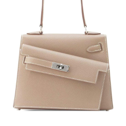 Hermès AB Hermès Brown Taupe Calf Leather Epsom Kelly en Desordre Sellier 20 France