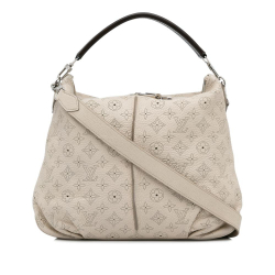 Louis Vuitton AB Louis Vuitton Brown Beige Calf Leather Monogram Mahina Selene PM France