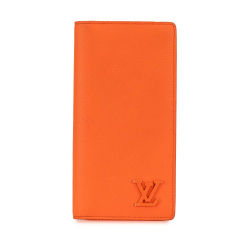 Louis Vuitton AB Louis Vuitton Orange Calf Leather Aerogram Brazza Wallet France