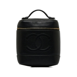 Chanel B Chanel Black Caviar Leather Leather CC Caviar Vanity Bag France