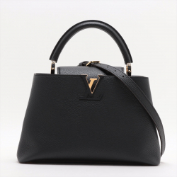 Louis Vuitton Capucines PM Taurillon Leather 2-Ways Handbag Black