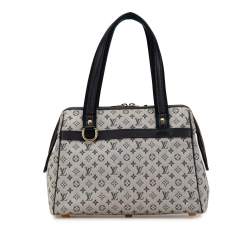 Louis Vuitton B Louis Vuitton Gray Light Gray Canvas Fabric Monogram Mini Lin Josephine PM France