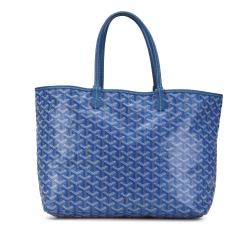 Goyard AB Goyard Blue Coated Canvas Fabric Goyardine Saint Louis PM France