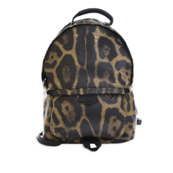 Louis Vuitton B Louis Vuitton Brown with Black Coated Canvas Fabric Wild Animal Palm Springs PM Italy