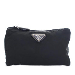 Prada B Prada Black Nylon Fabric Tessuto Pouch Italy