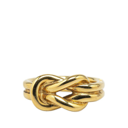 Hermès B Hermès Gold Gold Plated Metal Knot Scarf Ring France