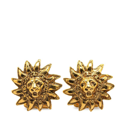 Chanel B Chanel Gold Gold Plated Metal Lion Head Cufflinks France