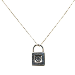 Tiffany & Co Tiffany Silver Elsa Peretti Sterling Silver Padlock Heart Pendant Necklace United States