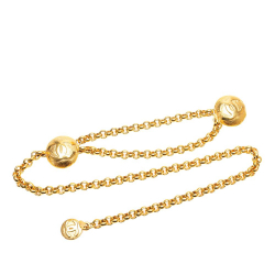 Chanel B Chanel Gold Gold Plated Metal CC Medallion Chain Belt France