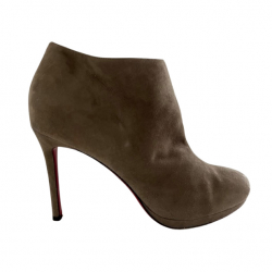 Christian Louboutin Veau Velours Bella Top 120 Bottines en beige